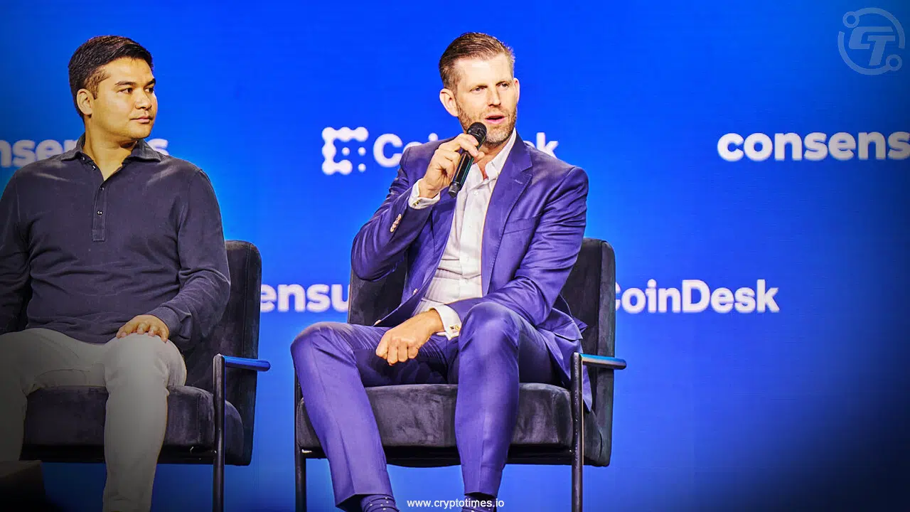 Eric Trump na konferenci Consensus 2025 označuje Bitcoin za digitální zlato.
